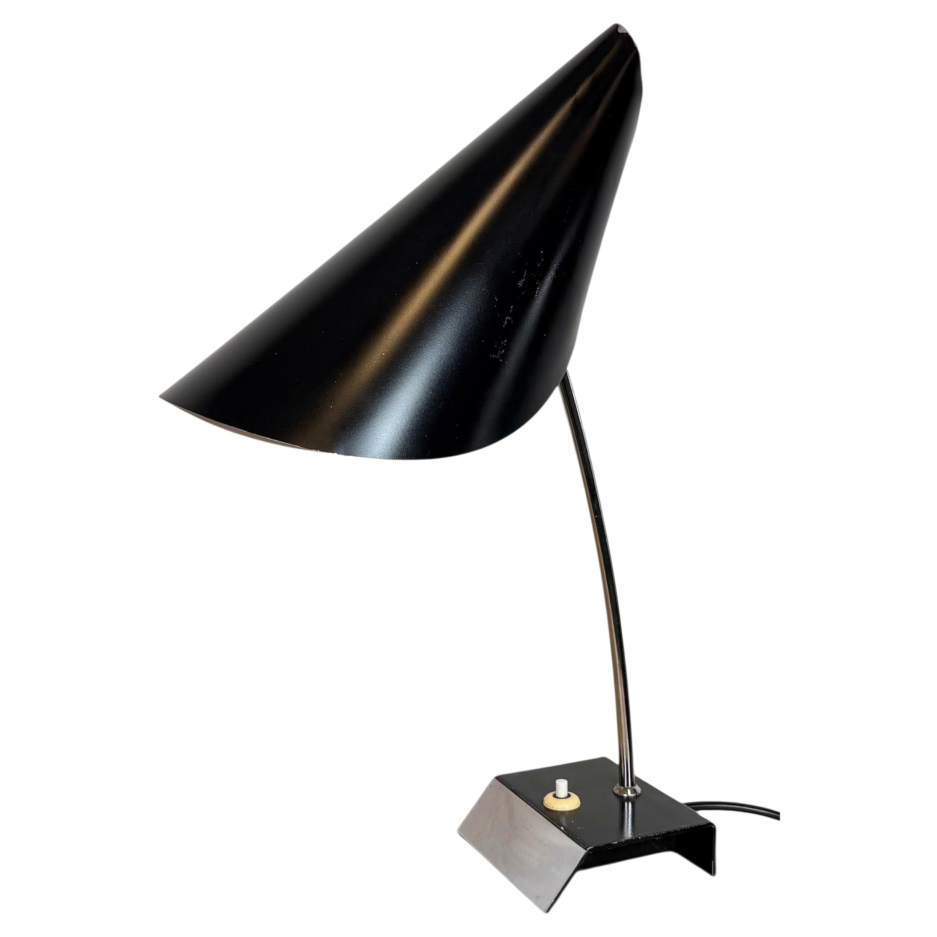 Vintage Black Table Lamp by Josef Hůrka for Napako, 1960s