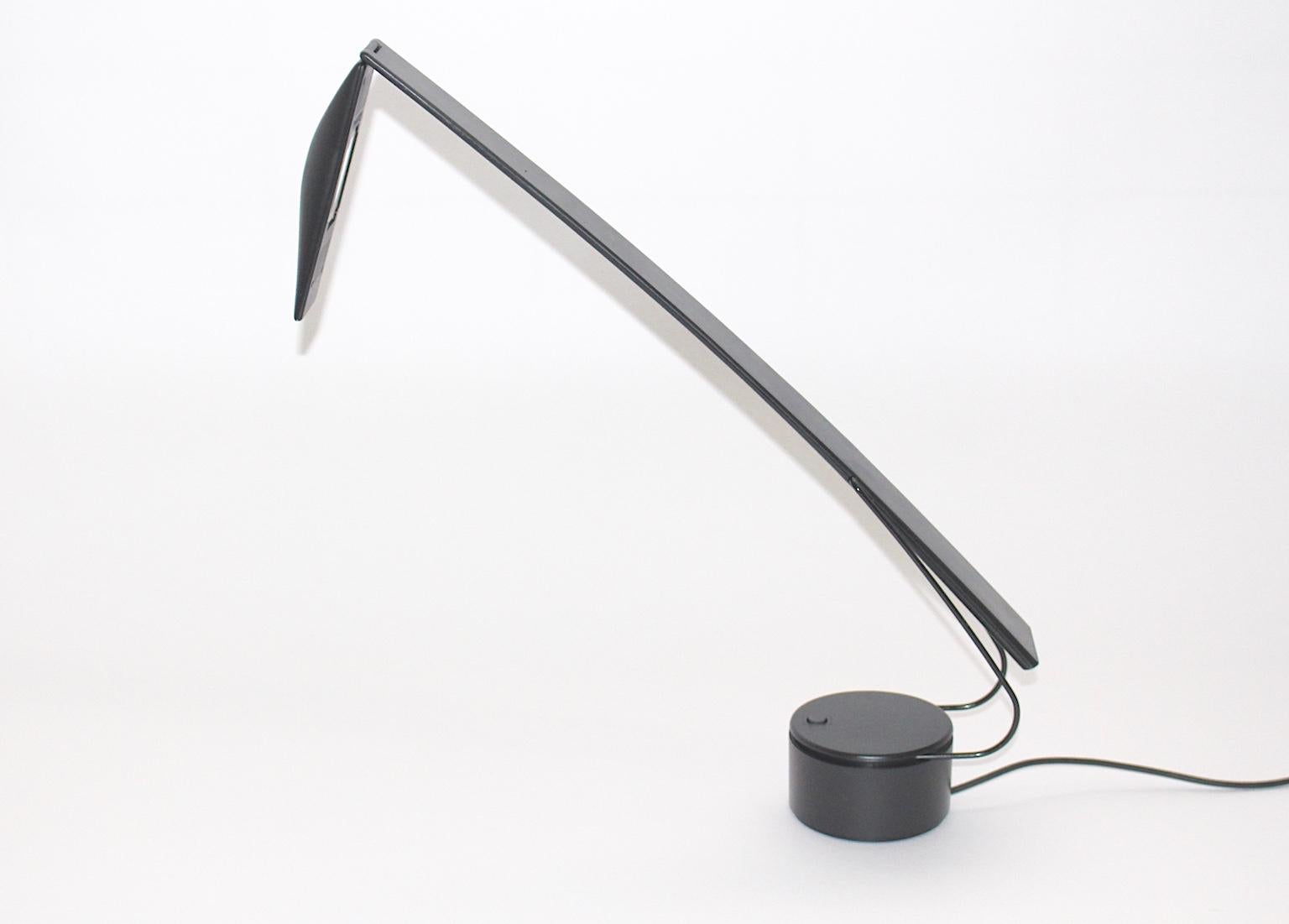 Italian Vintage Black Table Lamp / Desk Lamp by Mario Barbaglia Marco Colombo Dove Italy