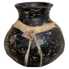 Antique Black Tarahumara Pottery Vessel
