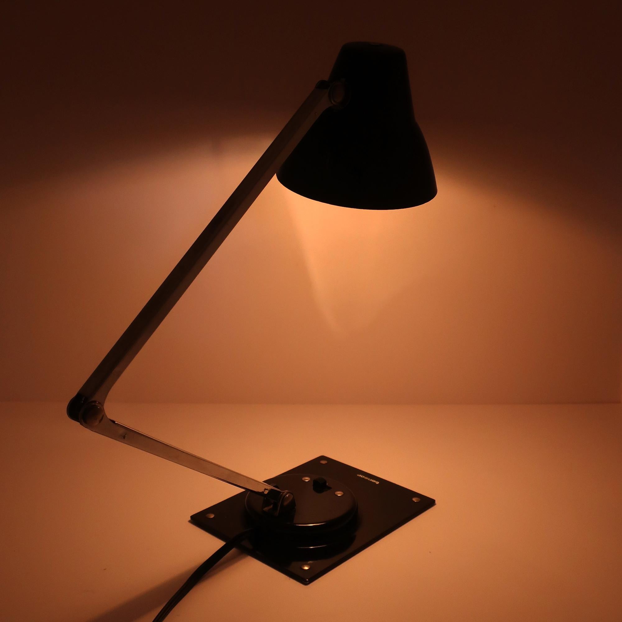 Chrome Vintage Black Tensor IL 400 Folding Desk Lamp For Sale