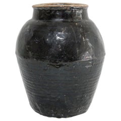 Vintage Black Terracotta Glazed Pottery
