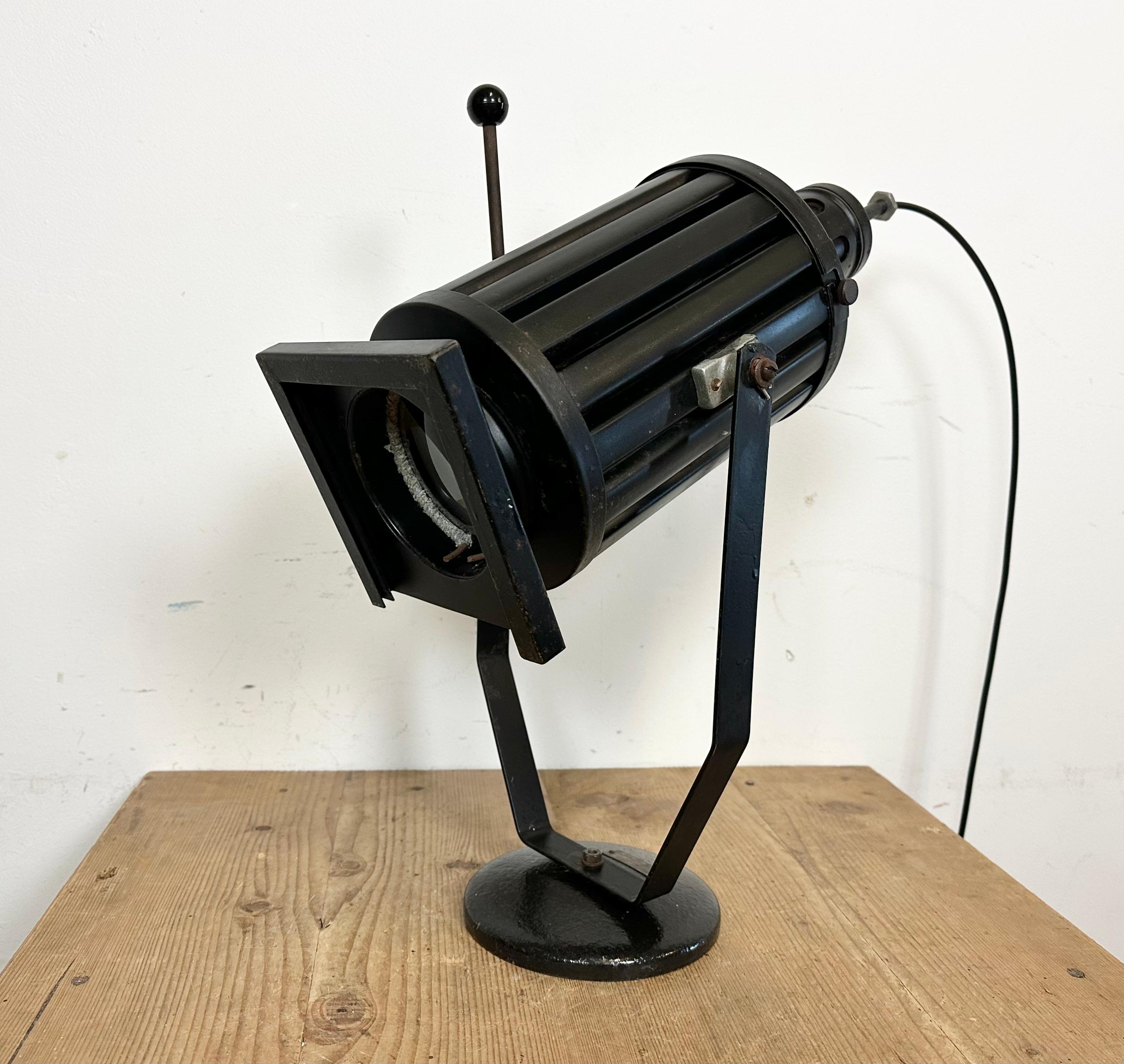 Vintage Black Theatre Spotlight Table Lamp, 1960s For Sale 9