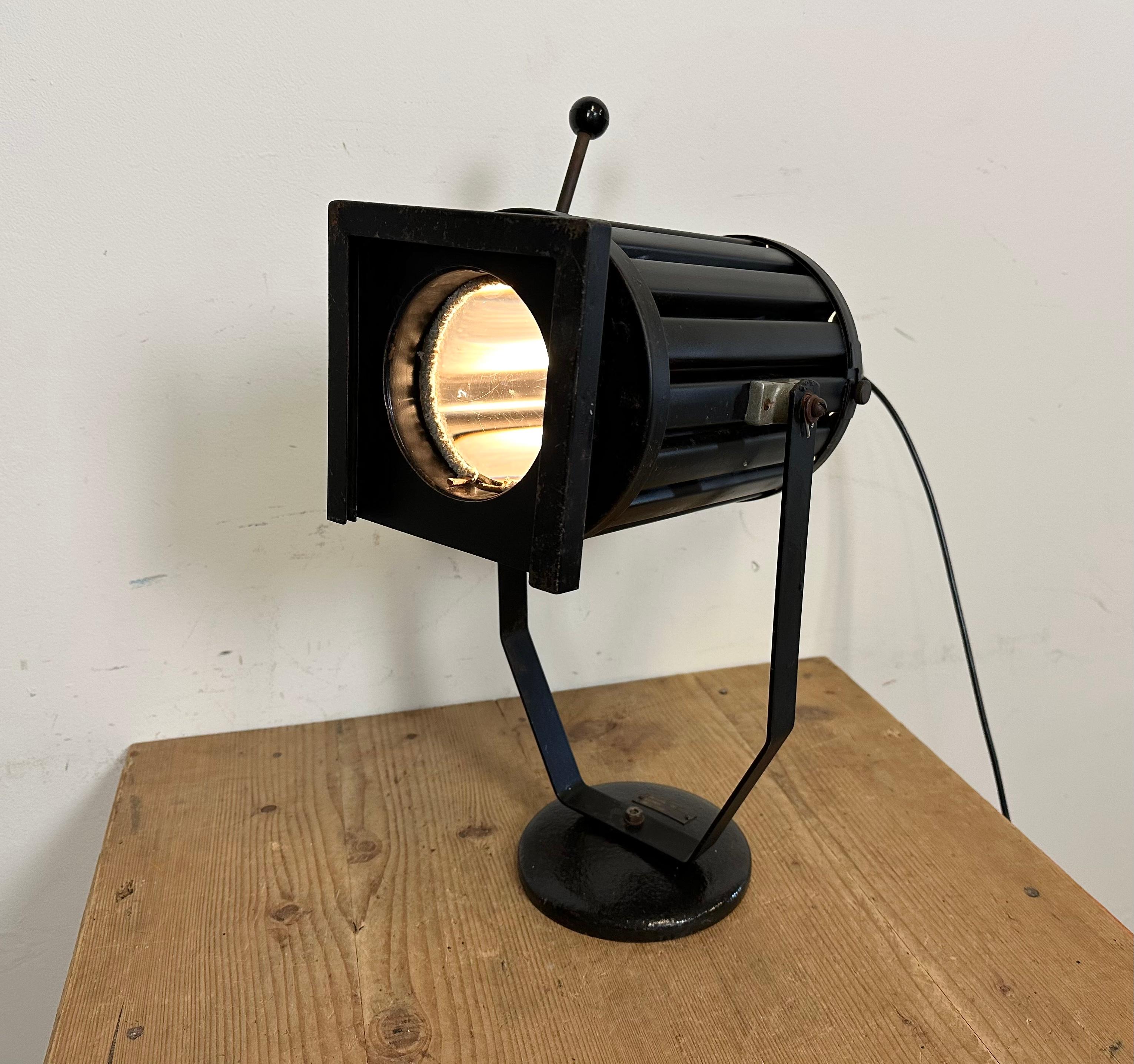 Vintage Black Theatre Spotlight Table Lamp, 1960s For Sale 10