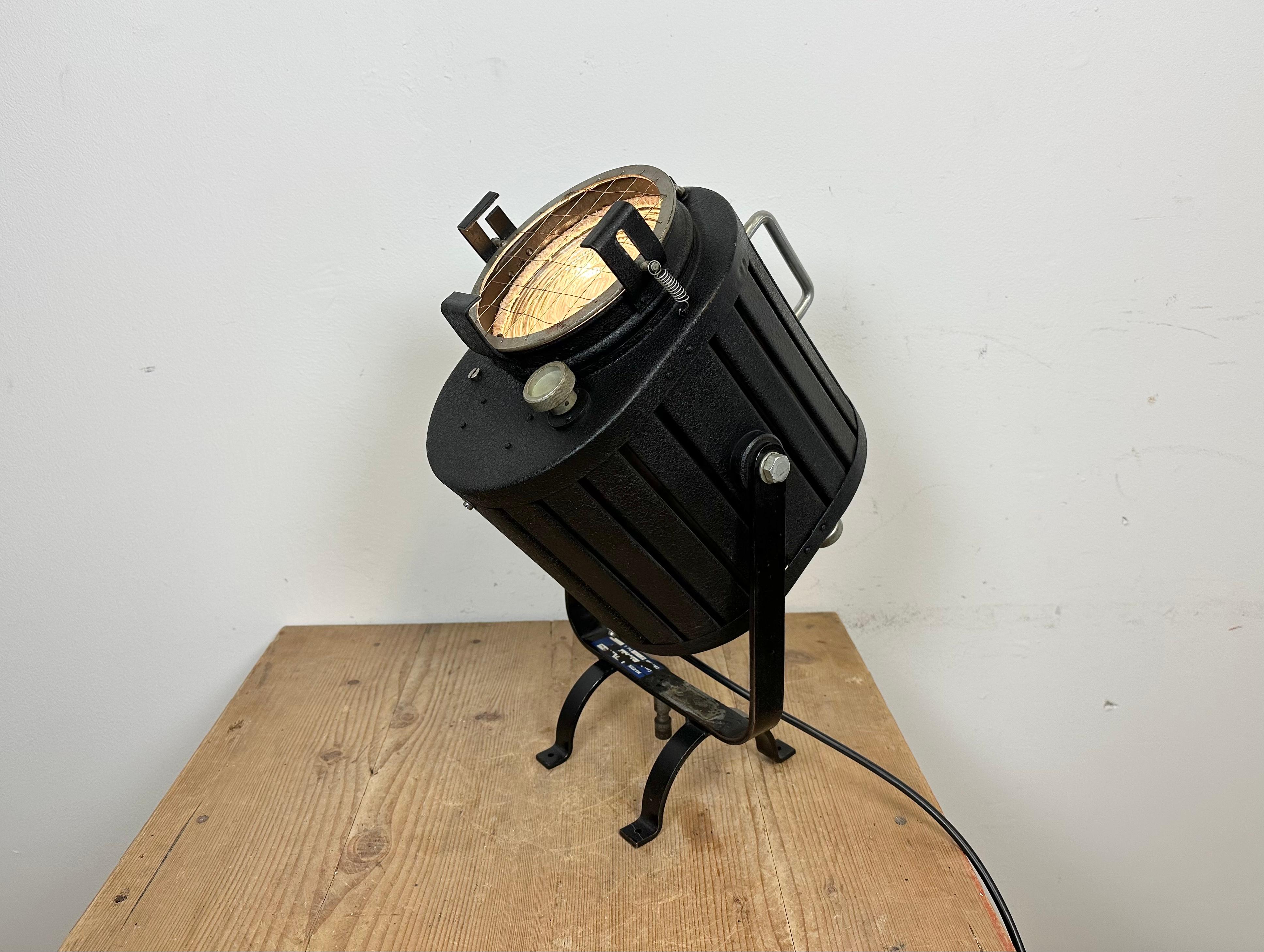 Vintage Black Theatre Spotlight Table Lamp, 1960s For Sale 12