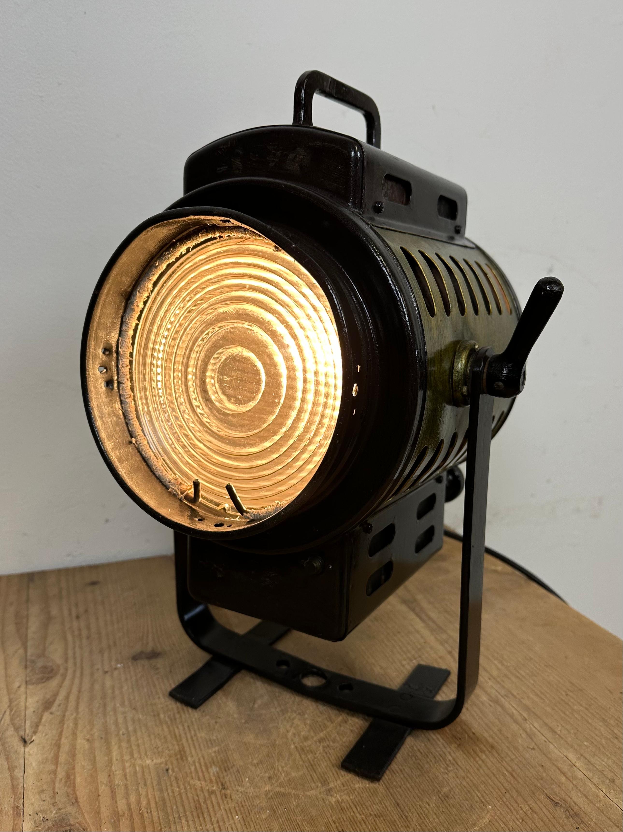 Vintage Black Theatre Spotlight Table Lamp, 1960s 9