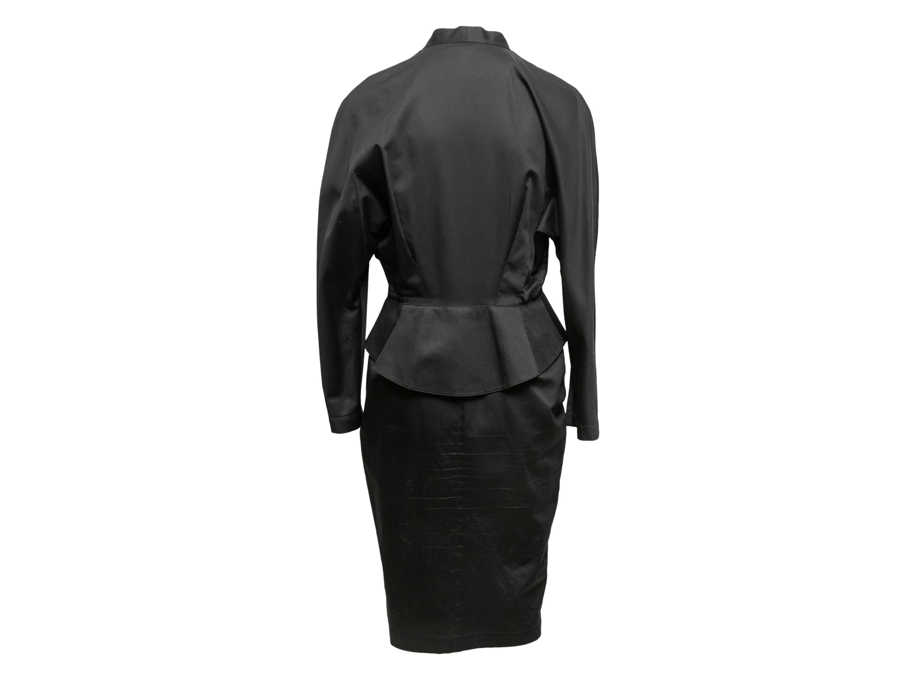 Schwarzes Thierry Mugler Vintage-Kleid mit Knopfleiste in Schwarz, Größe EU 44 im Angebot 2