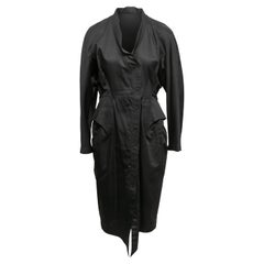 Schwarzes Thierry Mugler Vintage-Kleid mit Knopfleiste in Schwarz, Größe EU 44