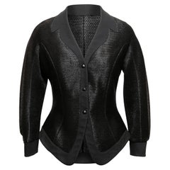 Blazer nero vintage in jacquard di Thierry Mugler