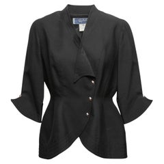 Blazer nero vintage in seta di Thierry Mugler taglia EU 42