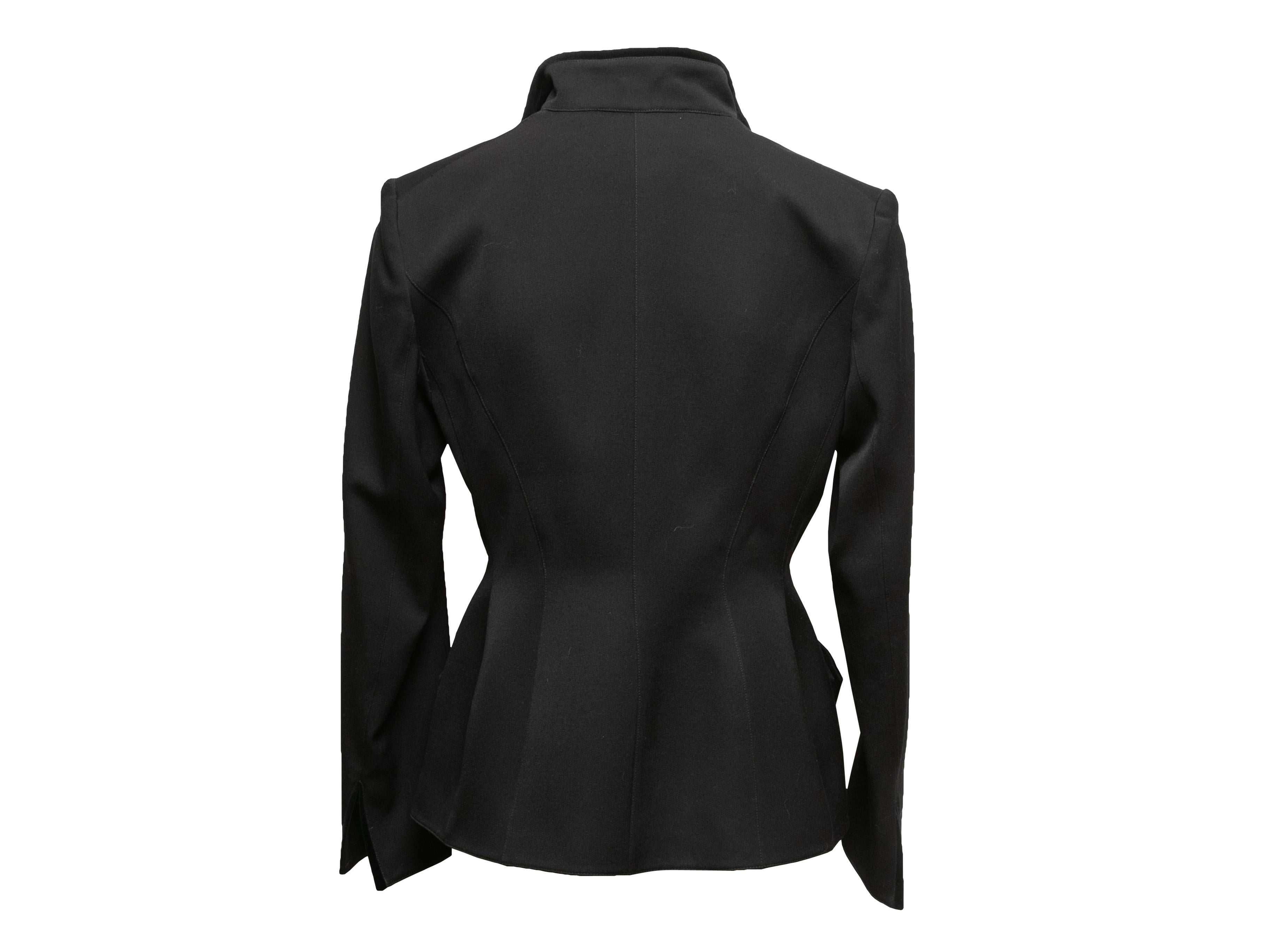 Vintage Black Thierry Mugler Velvet-Trimmed Blazer Size US S In Good Condition In New York, NY
