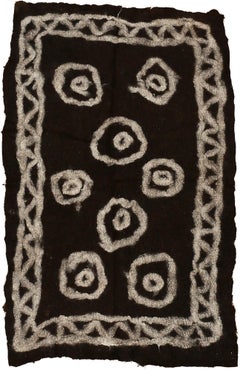 Vintage Black Tribal Felt Rug