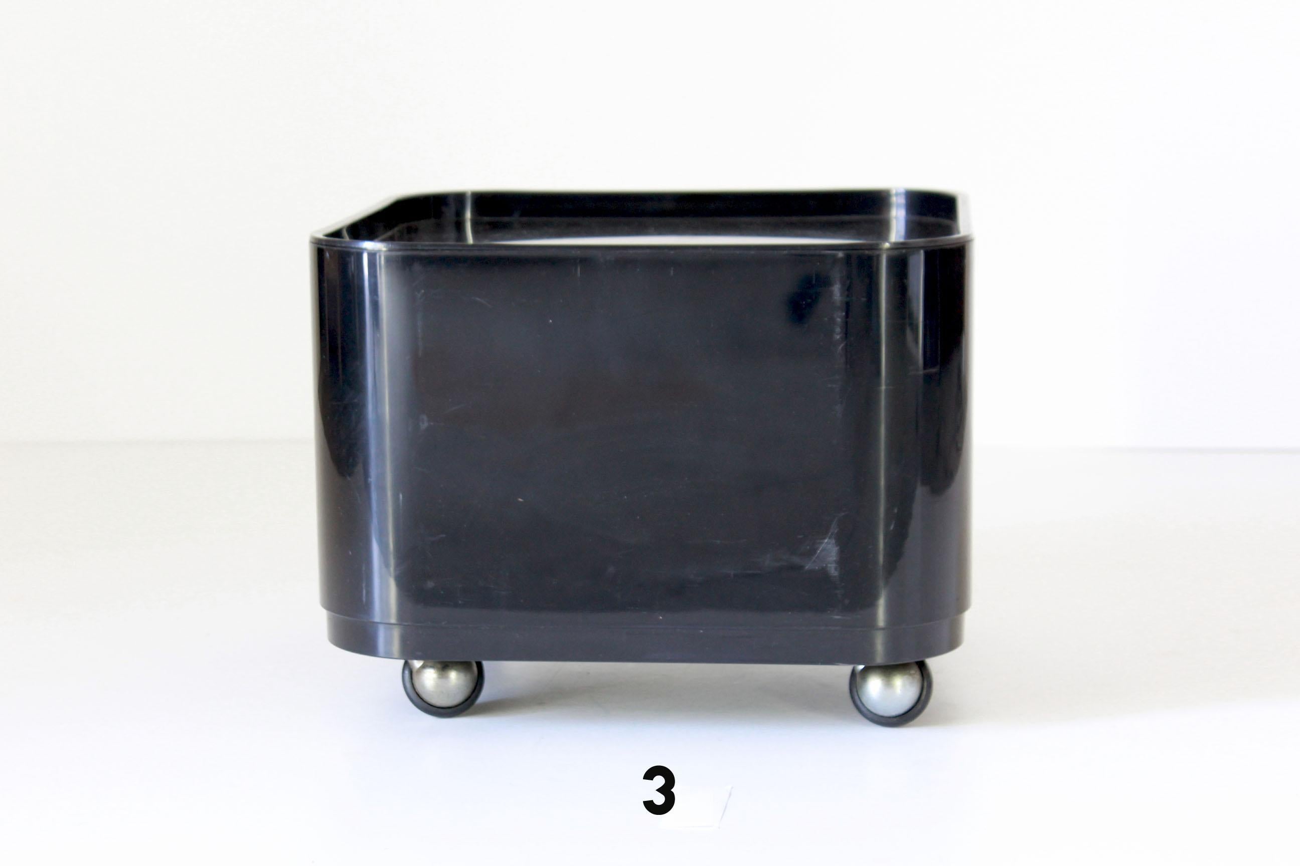 Vintage Black Trolley by Anna Castelli Ferrieri for Kartell, 1970s 8