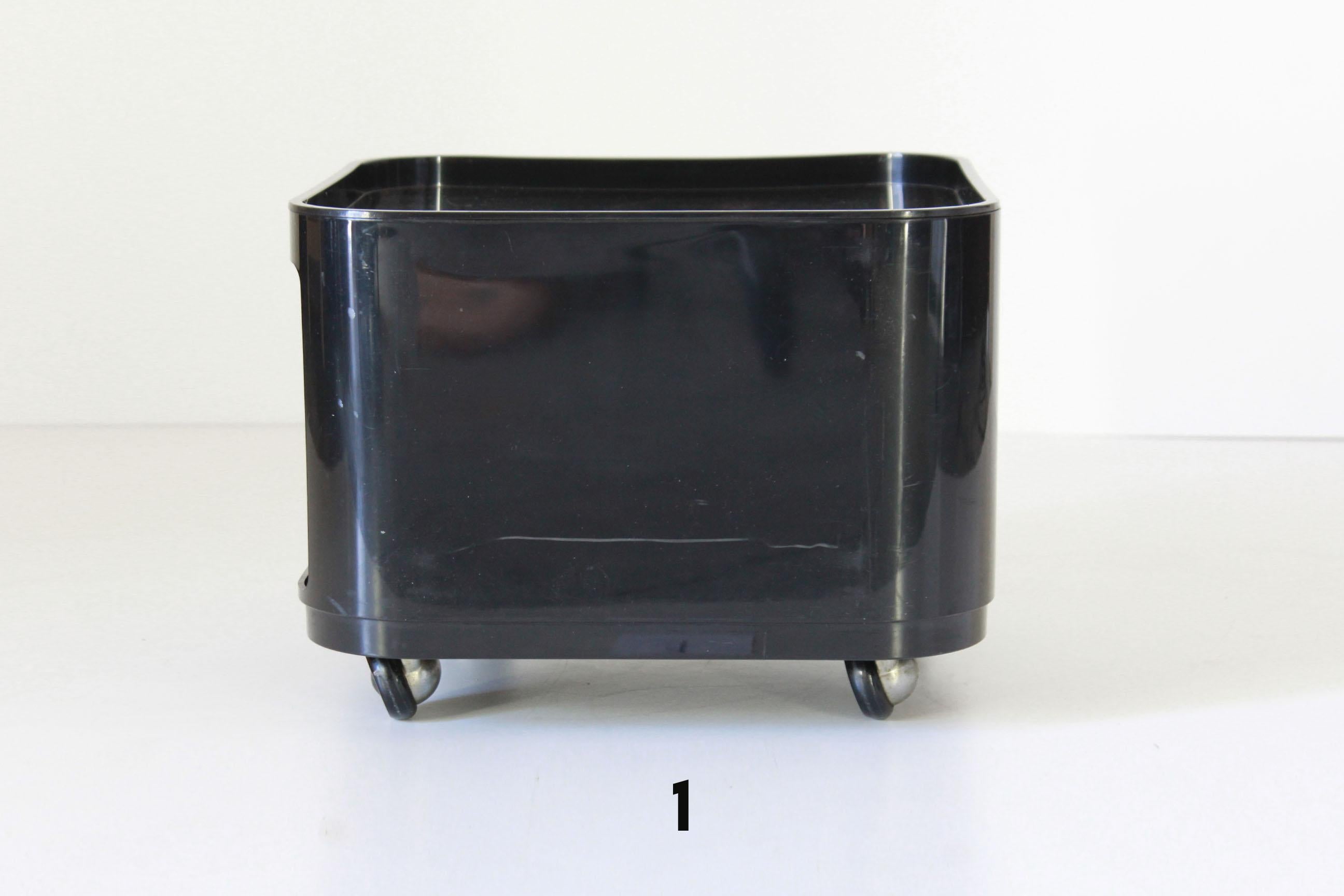 Vintage Black Trolley by Anna Castelli Ferrieri for Kartell, 1970s In Good Condition In Ceglie Messapica, IT