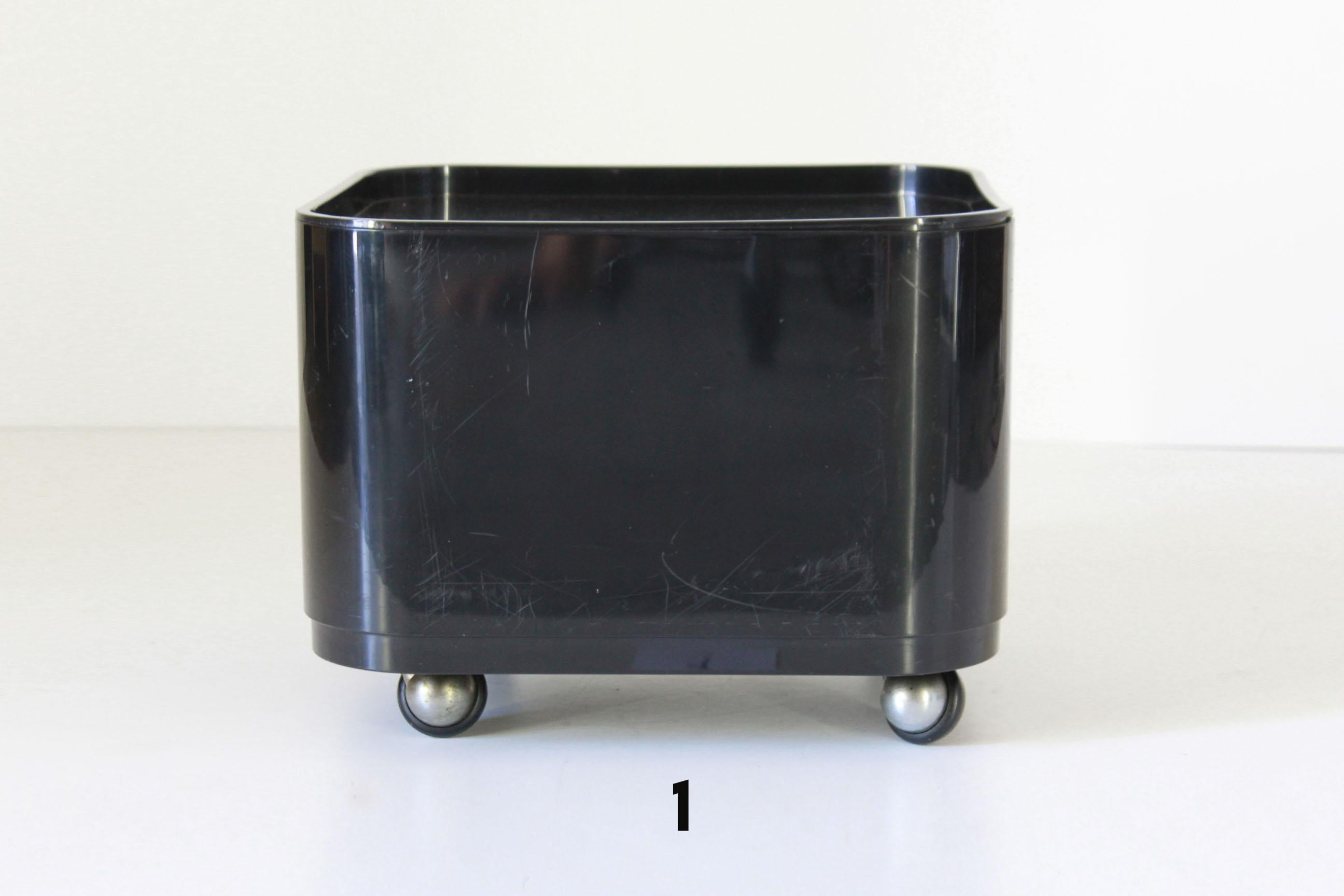 Late 20th Century Vintage Black Trolley by Anna Castelli Ferrieri for Kartell, 1970s