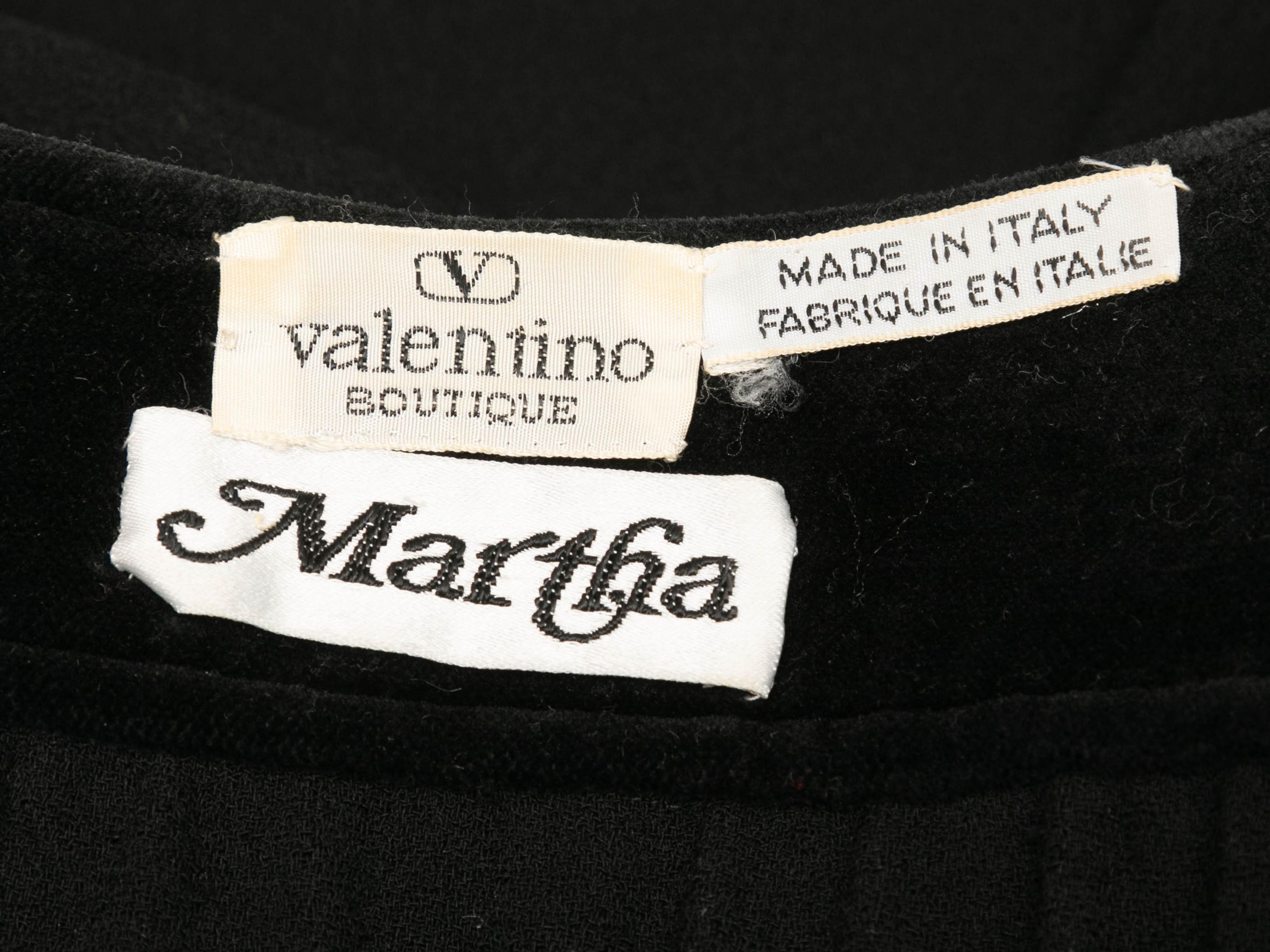 Robe vintage plissée noire Valentino Boutique Taille US M en vente 1