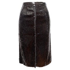 Vintage Negro Valentino Boutique Lentejuelas Falda lápiz Tamaño US 8