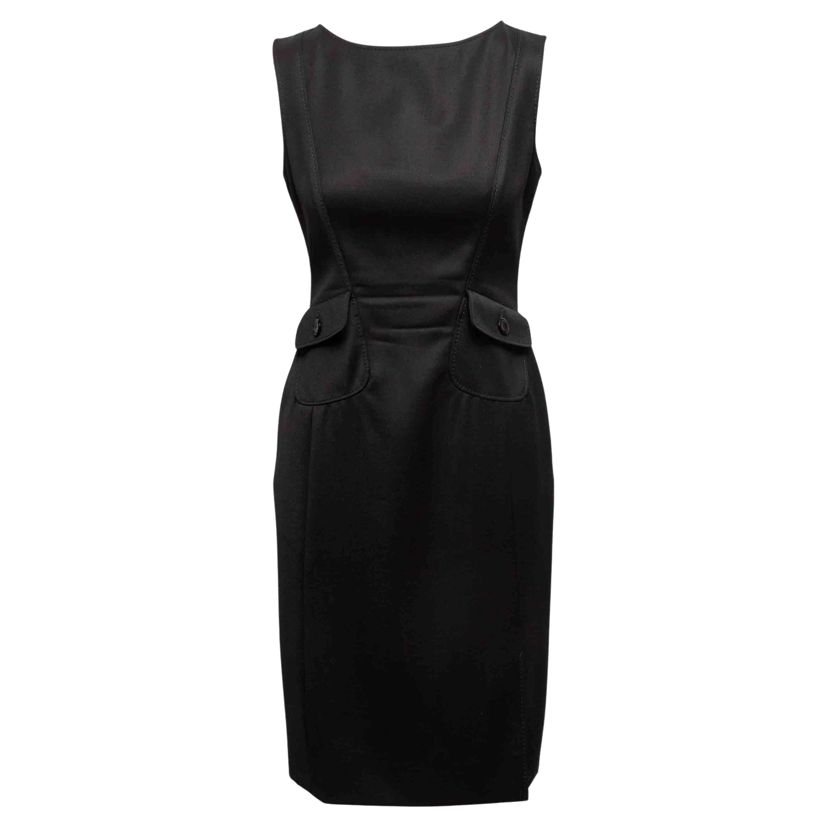 Vintage Noir Valentino Robe sans manches Taille US 6