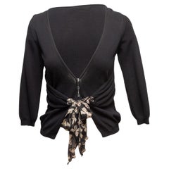 Vintage Black Valentino Tie-Front Three-Quarter Sleeve Top Size IT 42