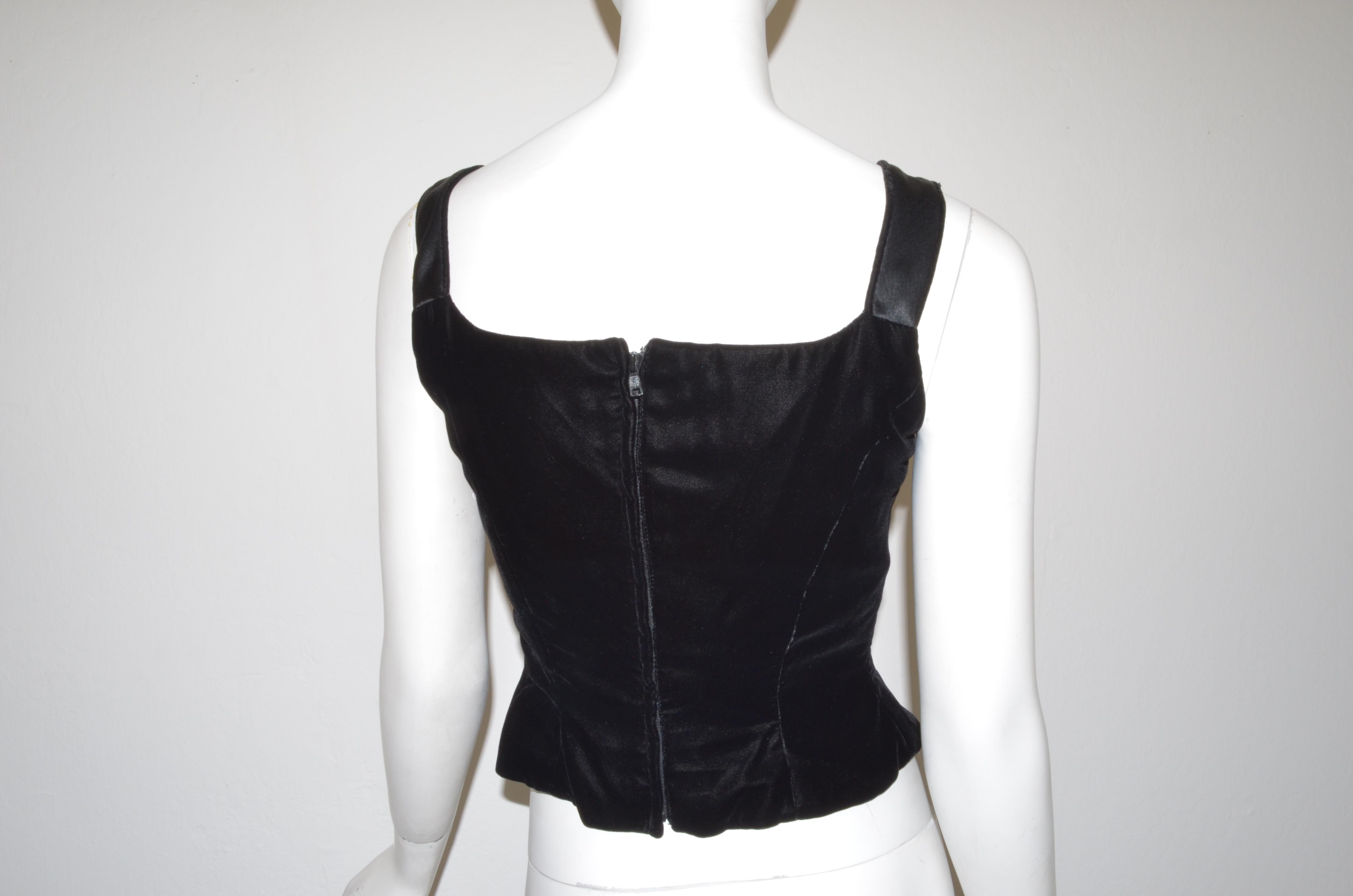black velvet corset top