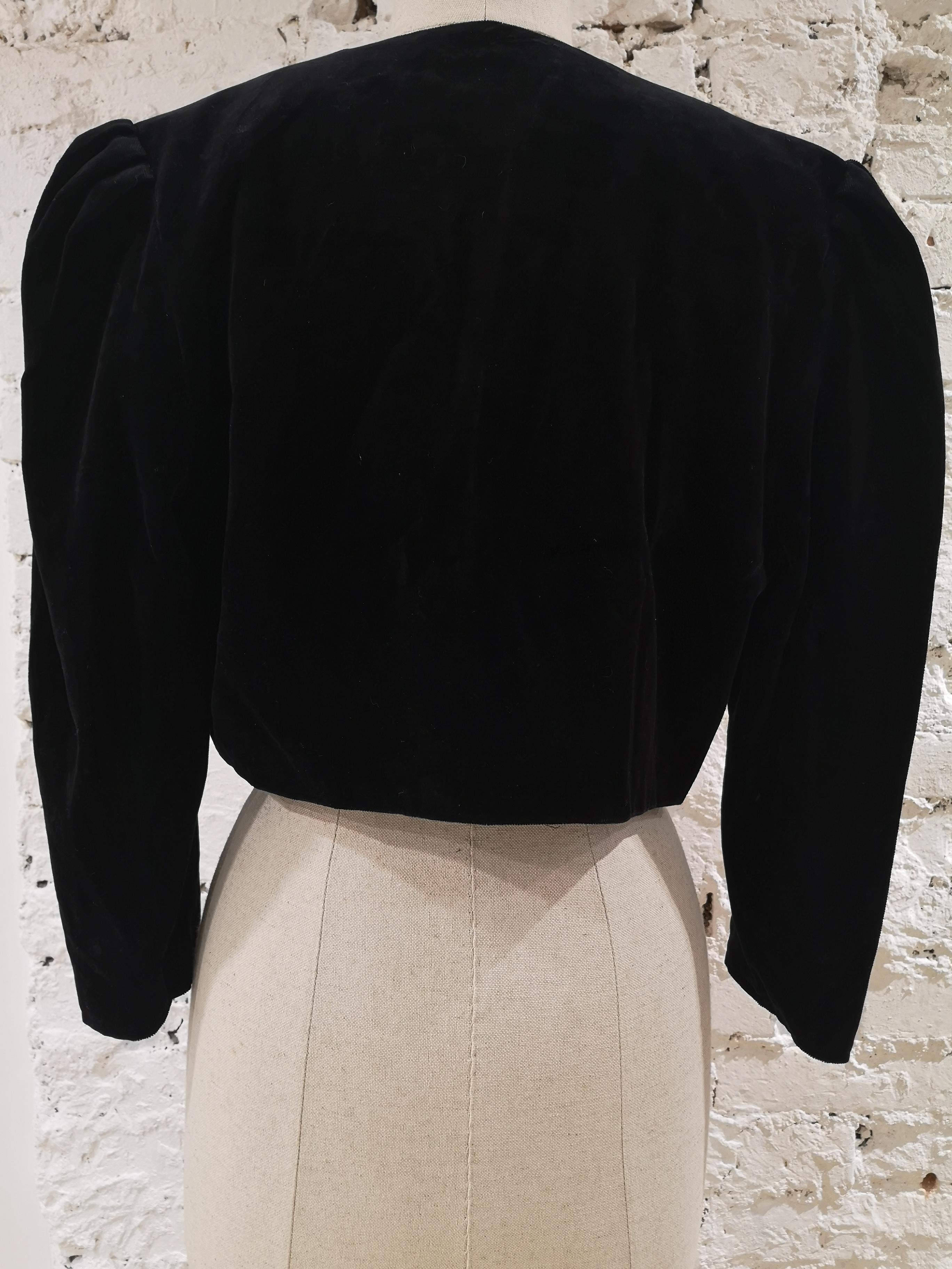 Women's Vintage black velvet bolero