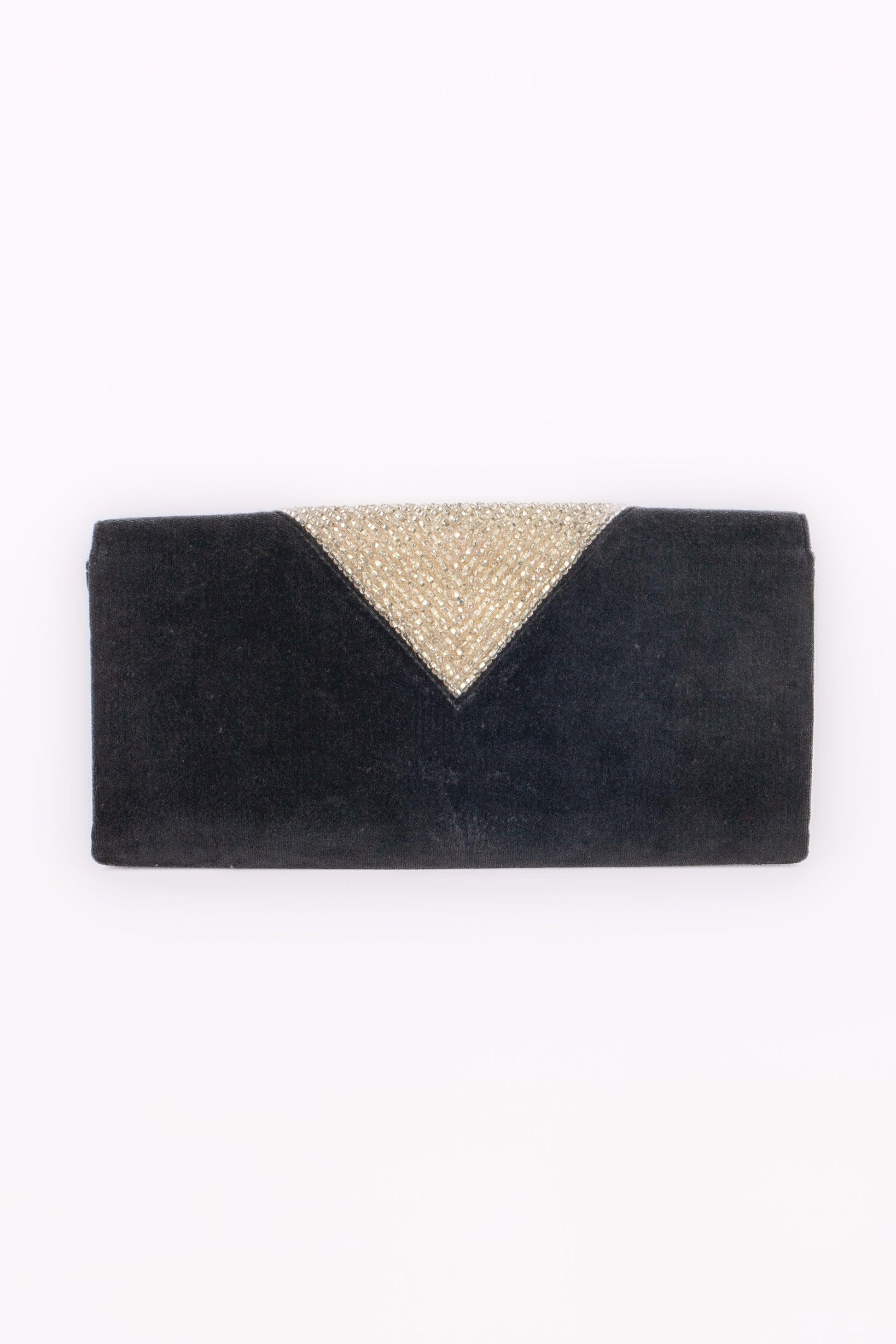 Nero Pochette vintage in velluto nero in vendita