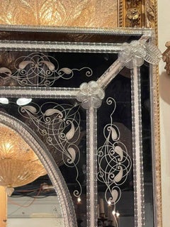 Vintage Black Venetian Etched Mirror