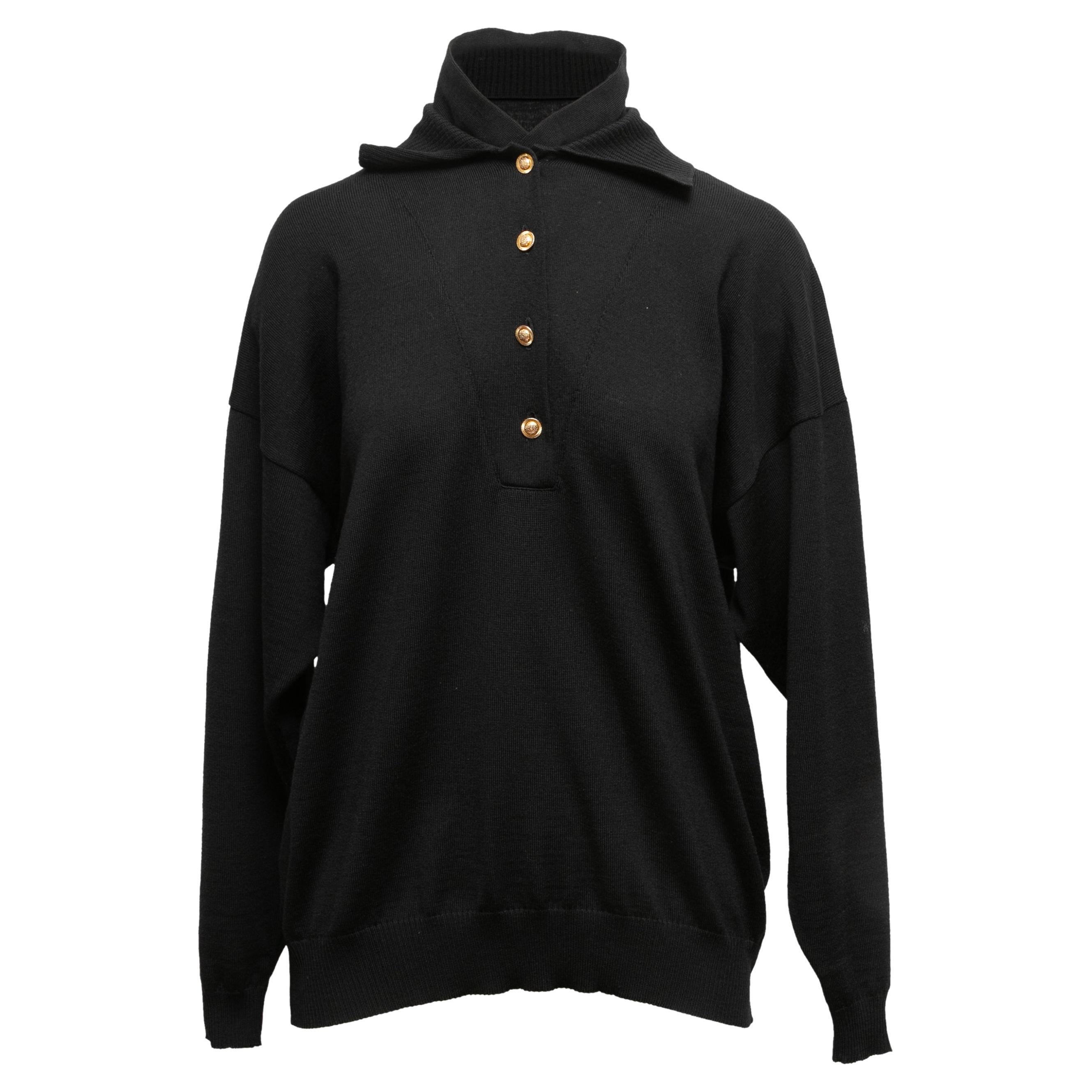 COMME des GARCONS wool Cropped length, long sleeves knit Sweater tops RF-N504 black S