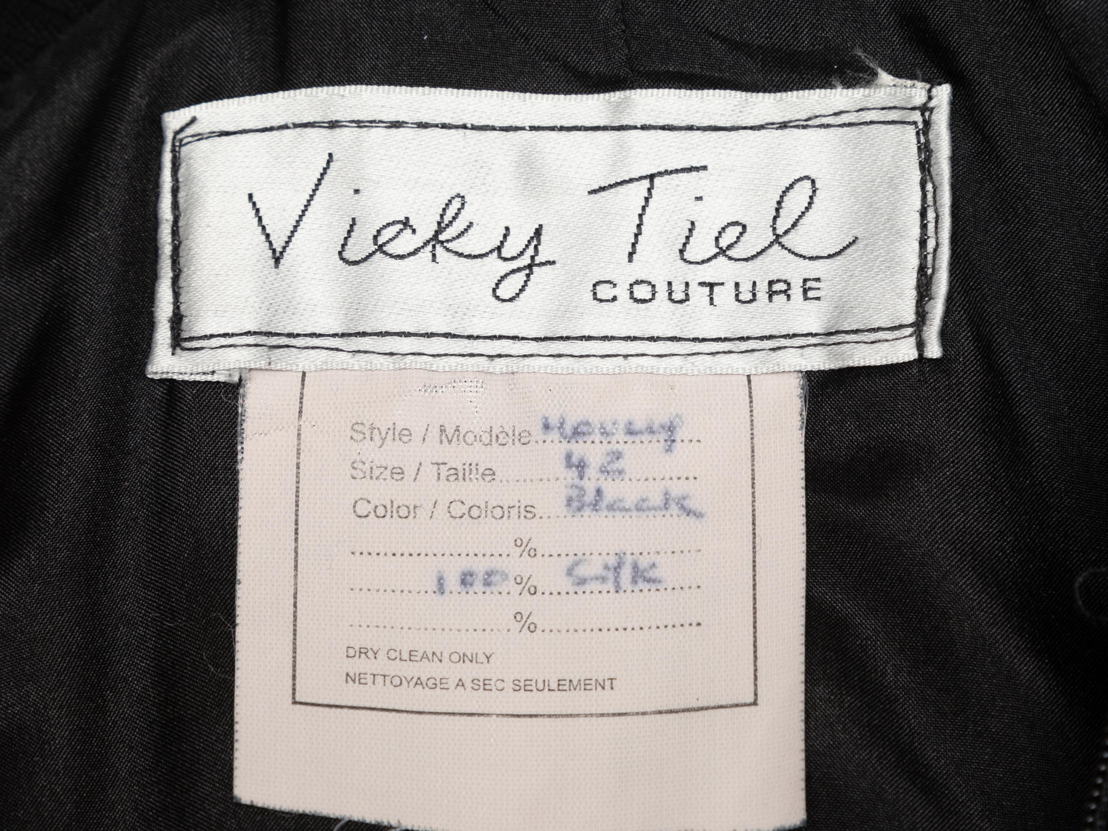 Women's Vintage Black Vicky Tiel Couture Silk Cocktail Dress