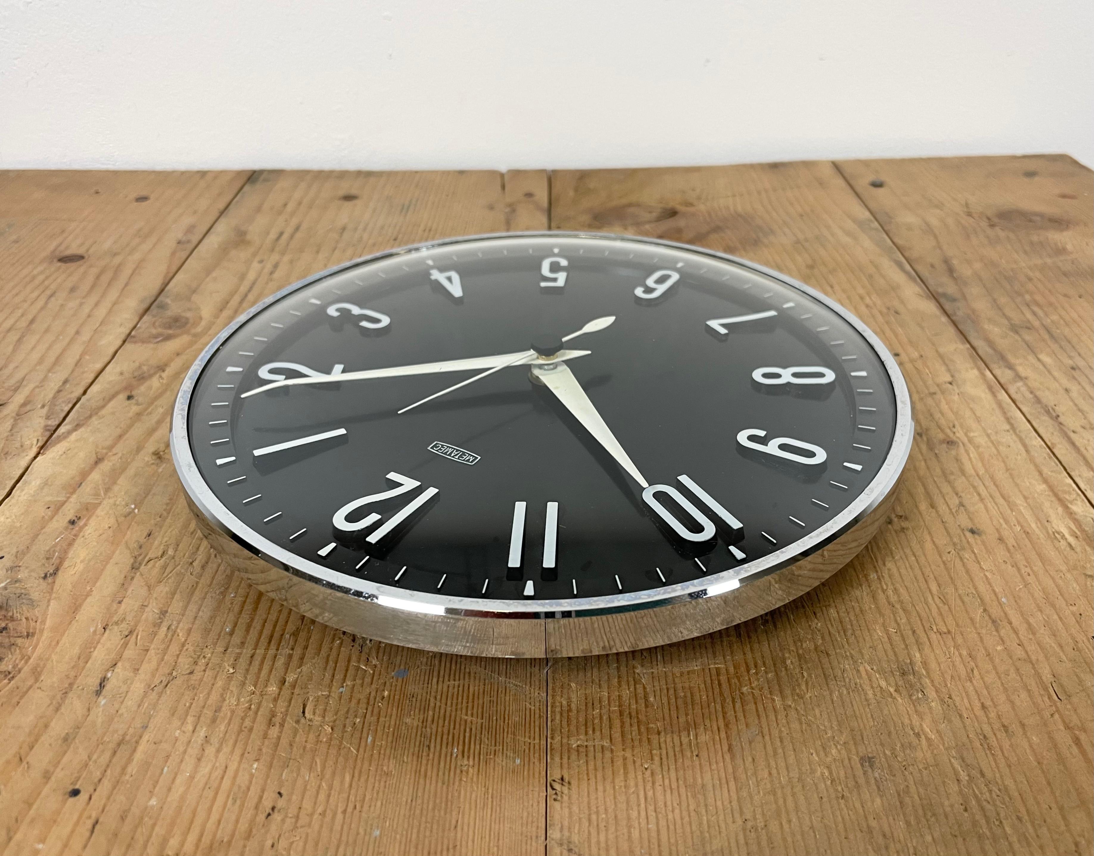 Vintage Black Wall Clock from Metamec, 1970s 3