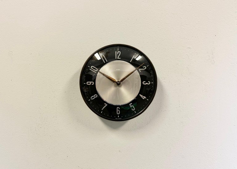 Vintage Black Wall Clock from Metamec, 1970s For Sale at 1stDibs