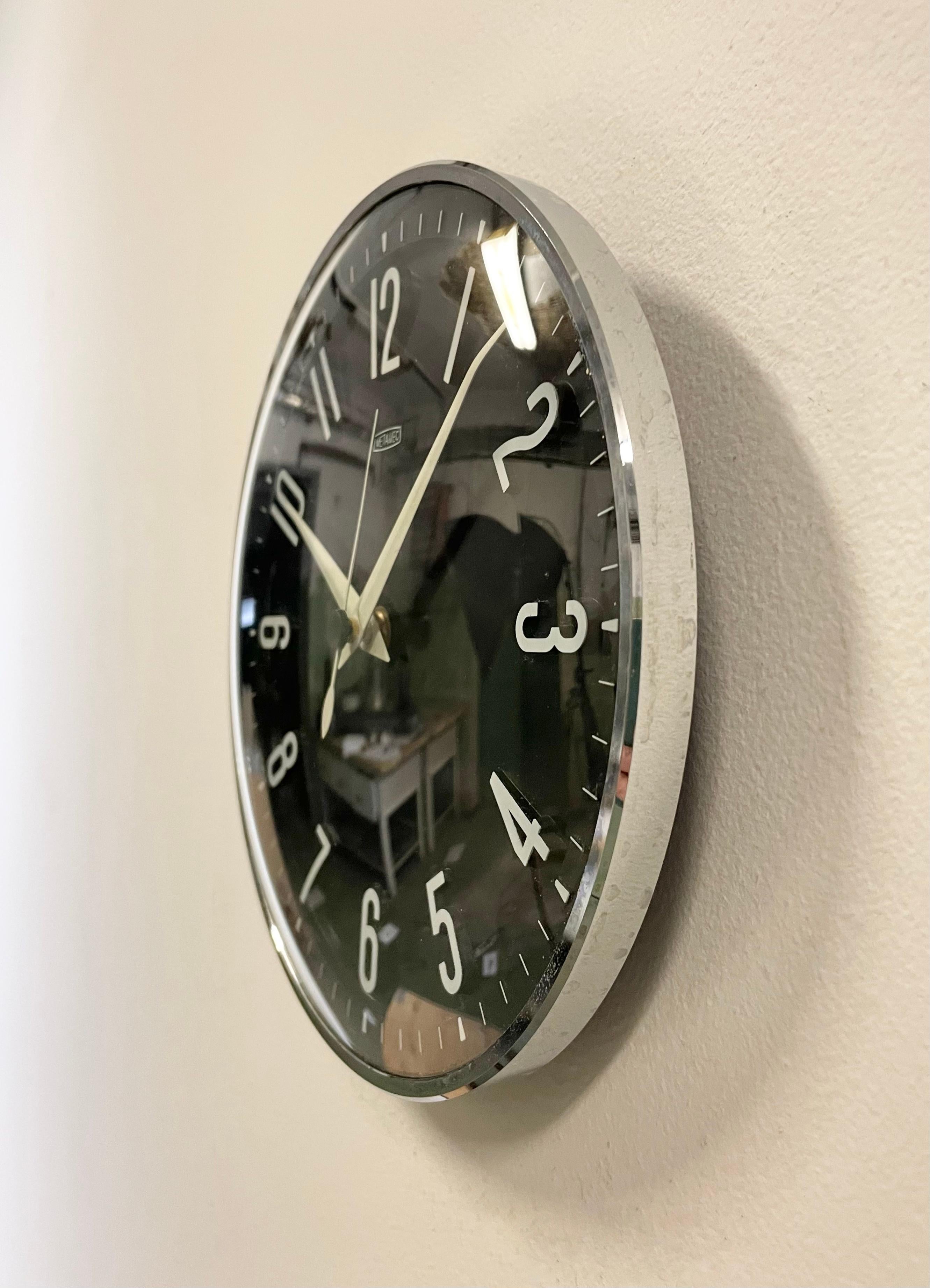 Vintage Black Wall Clock from Metamec, 1970s at 1stDibs | metamec clock ...