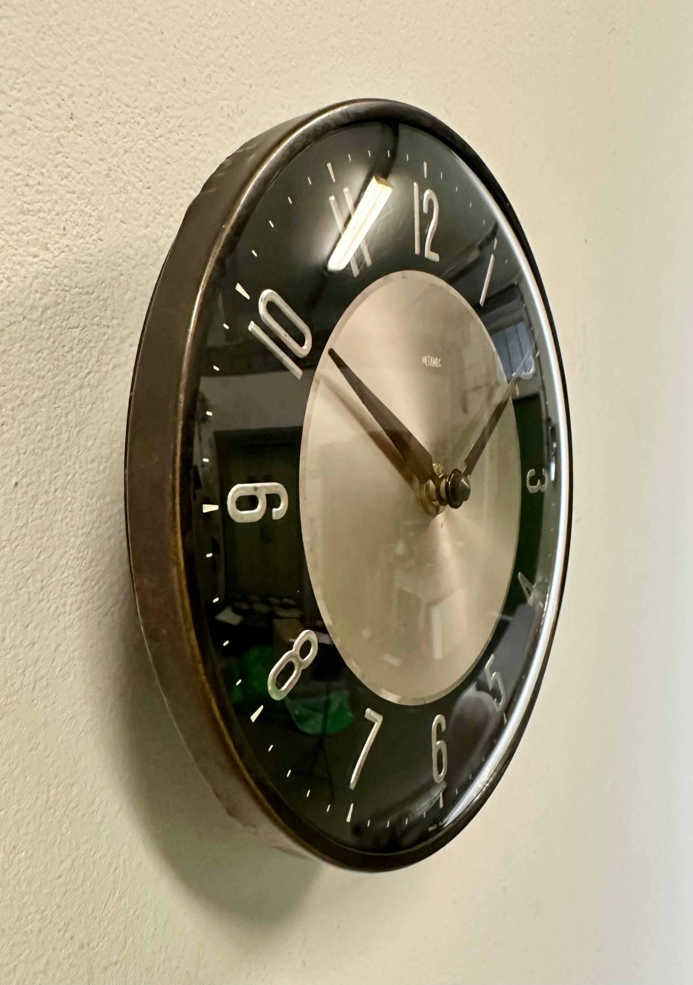 Vintage Black Wall Clock from Metamec, 1970s at 1stDibs metamec