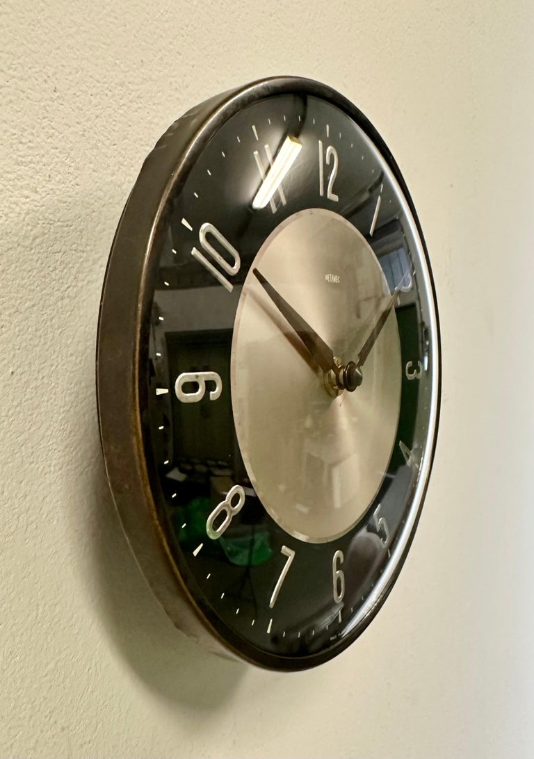 Vintage Black Wall Clock from Metamec, 1970s For Sale at 1stDibs