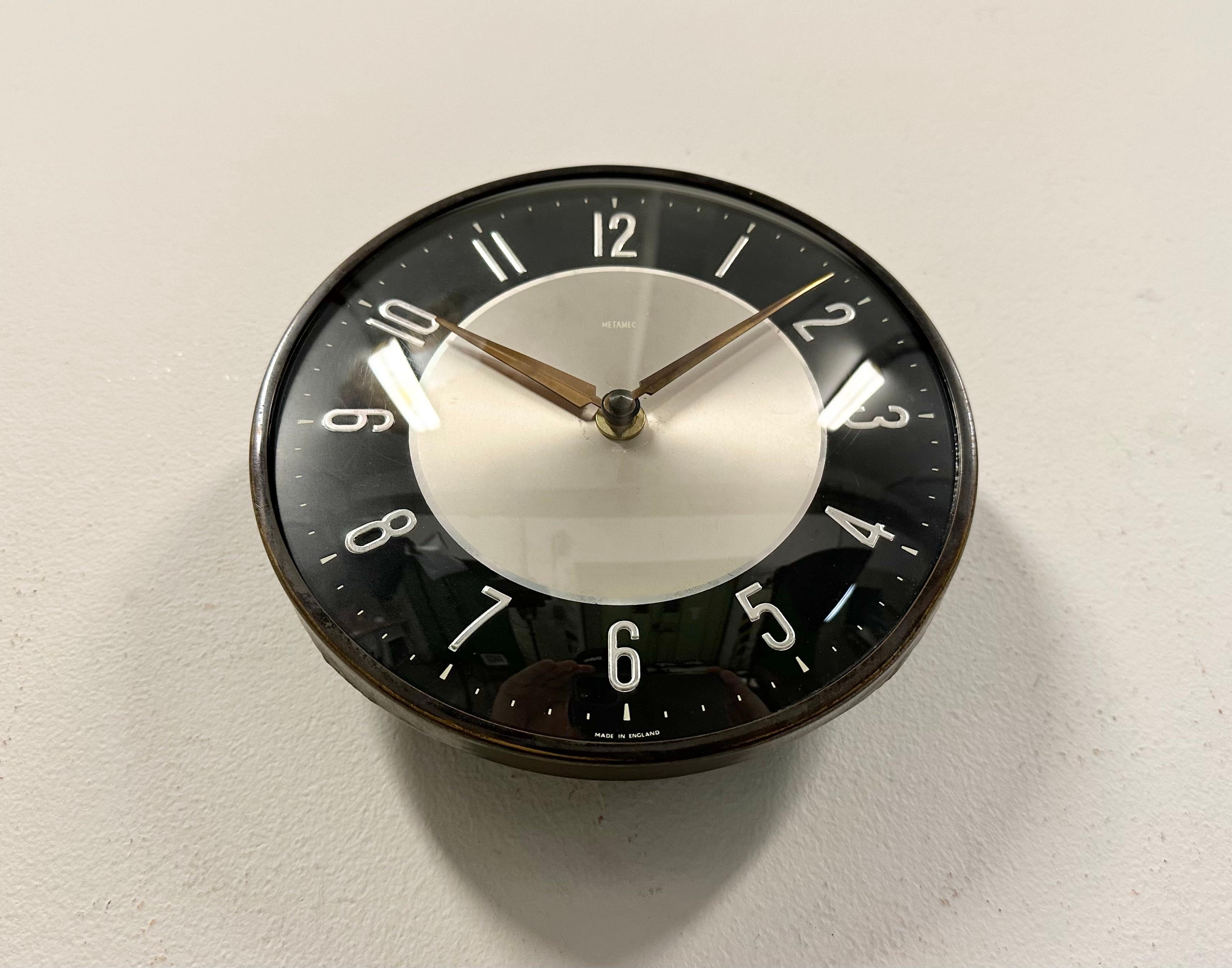 Vintage Black Wall Clock from Metamec, 1970s at 1stDibs metamec