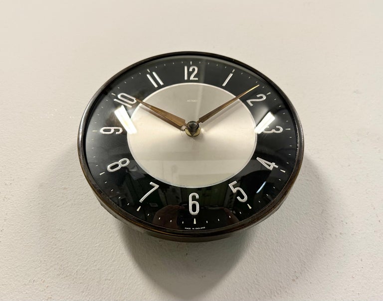 Vintage Black Wall Clock from Metamec, 1970s For Sale at 1stDibs