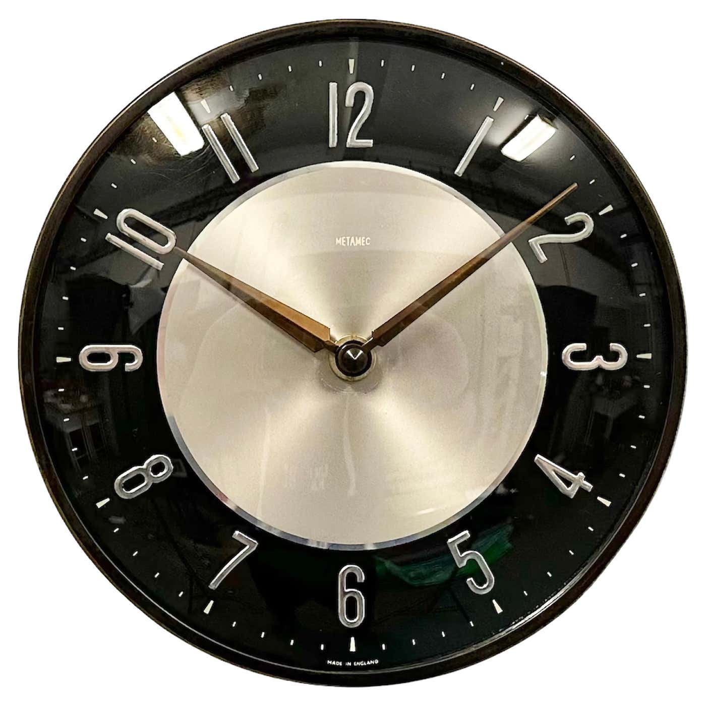 Balck Clock Vintage Black Wall Clock from Metamec, 1970s at 1stDibs | metamec ...