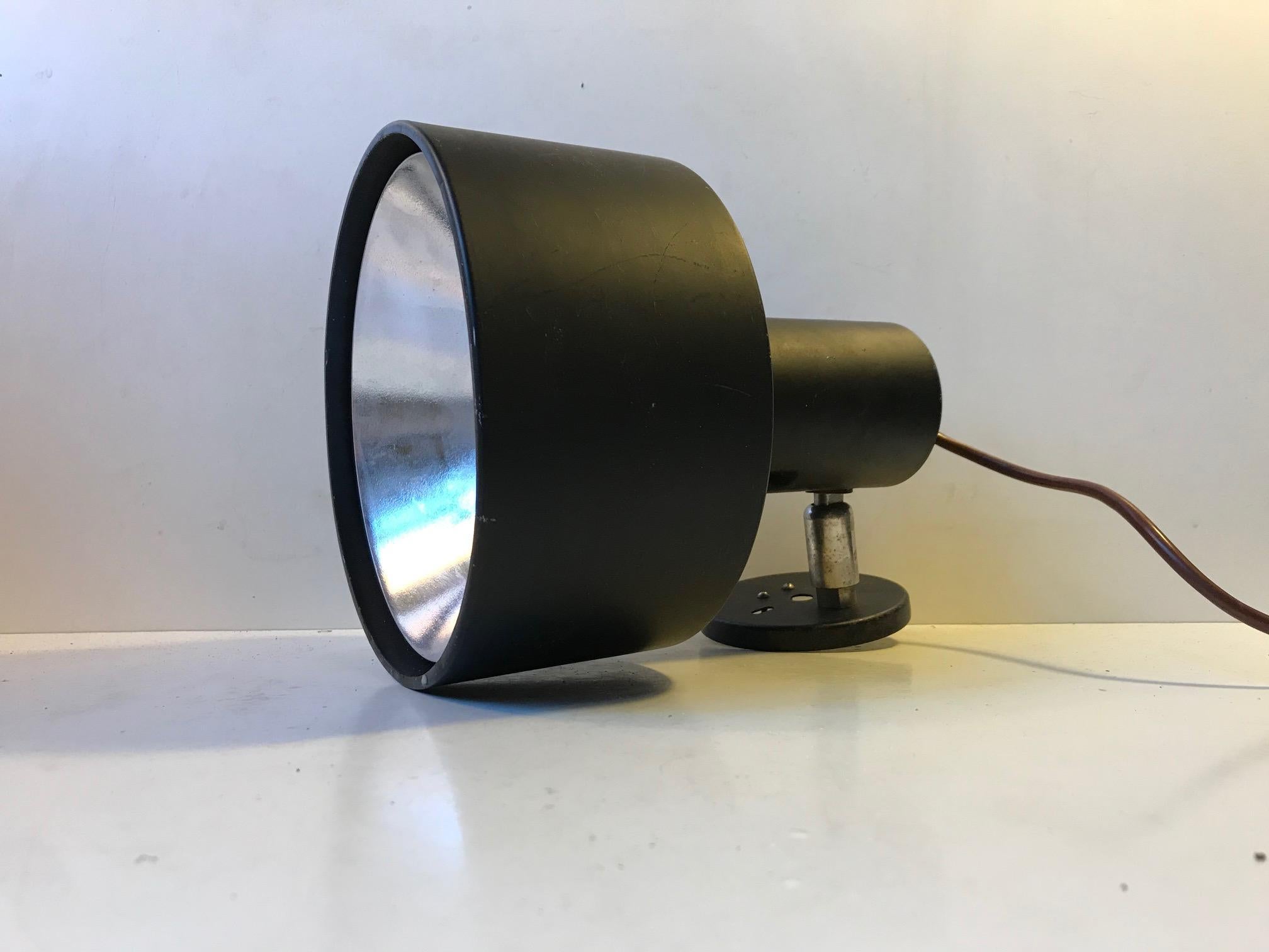 Danish Vintage Black Wall Light from Louis Poulsen, Denmark, 1970s For Sale