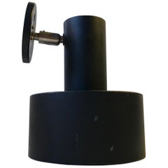 Vintage Black Wall Light from Louis Poulsen, Denmark, 1970s