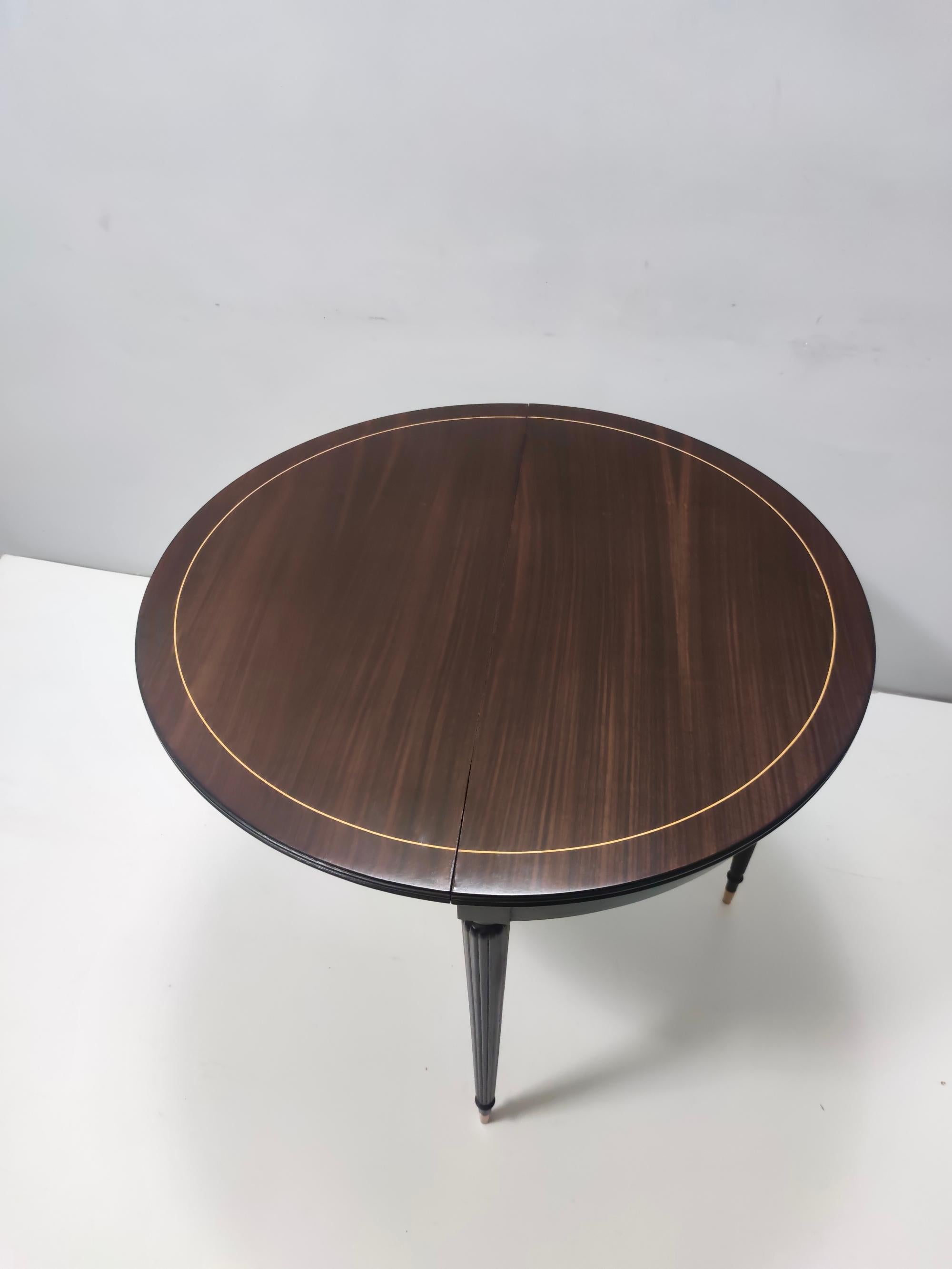 Vintage Black Walnut and Ebonized Beech Folding Table ascr. to Paolo Buffa For Sale 5