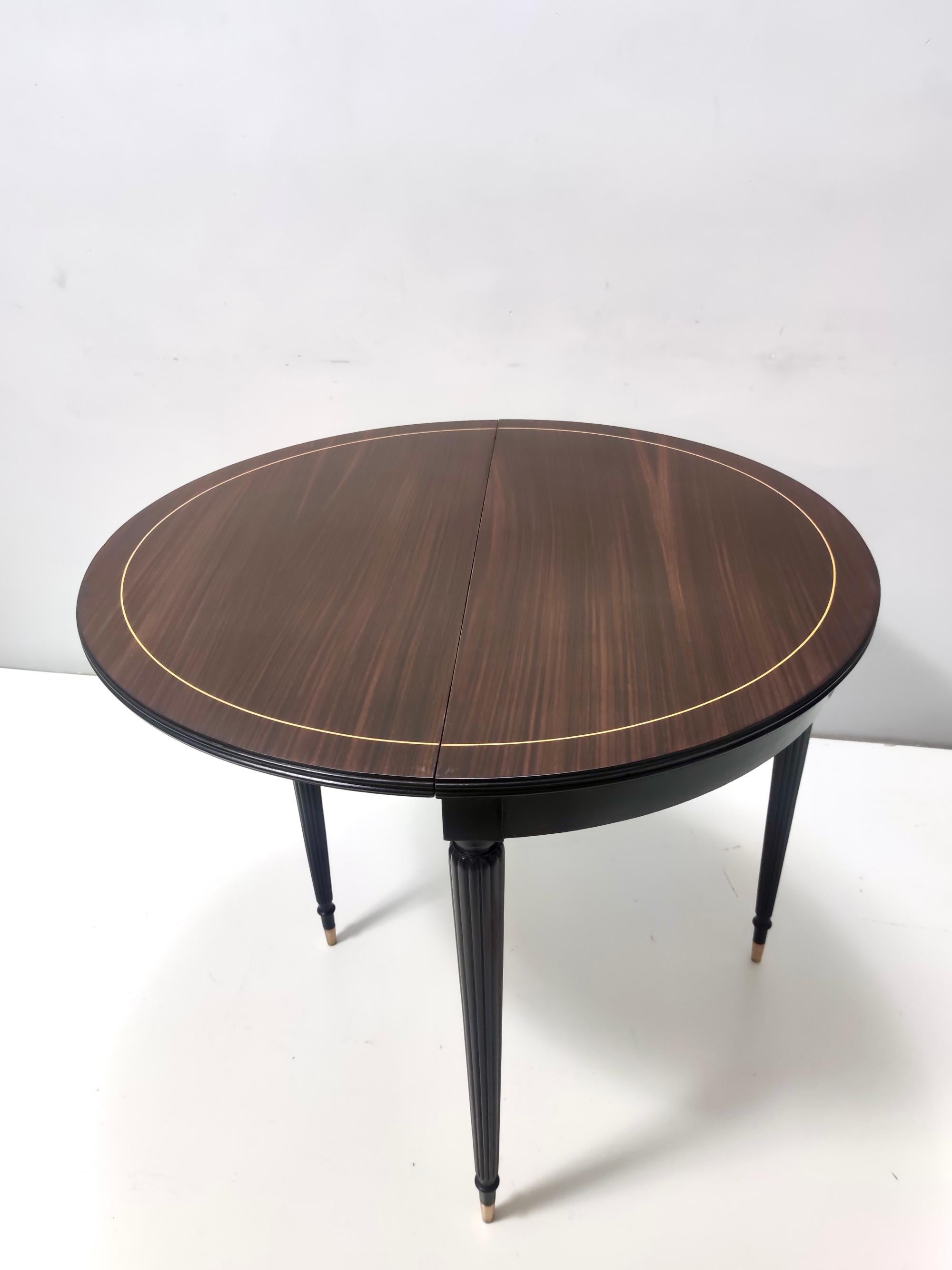 Mid-Century Modern Table pliante vintage en noyer noir et hêtre ébonisé ascr. à Paolo Buffa en vente