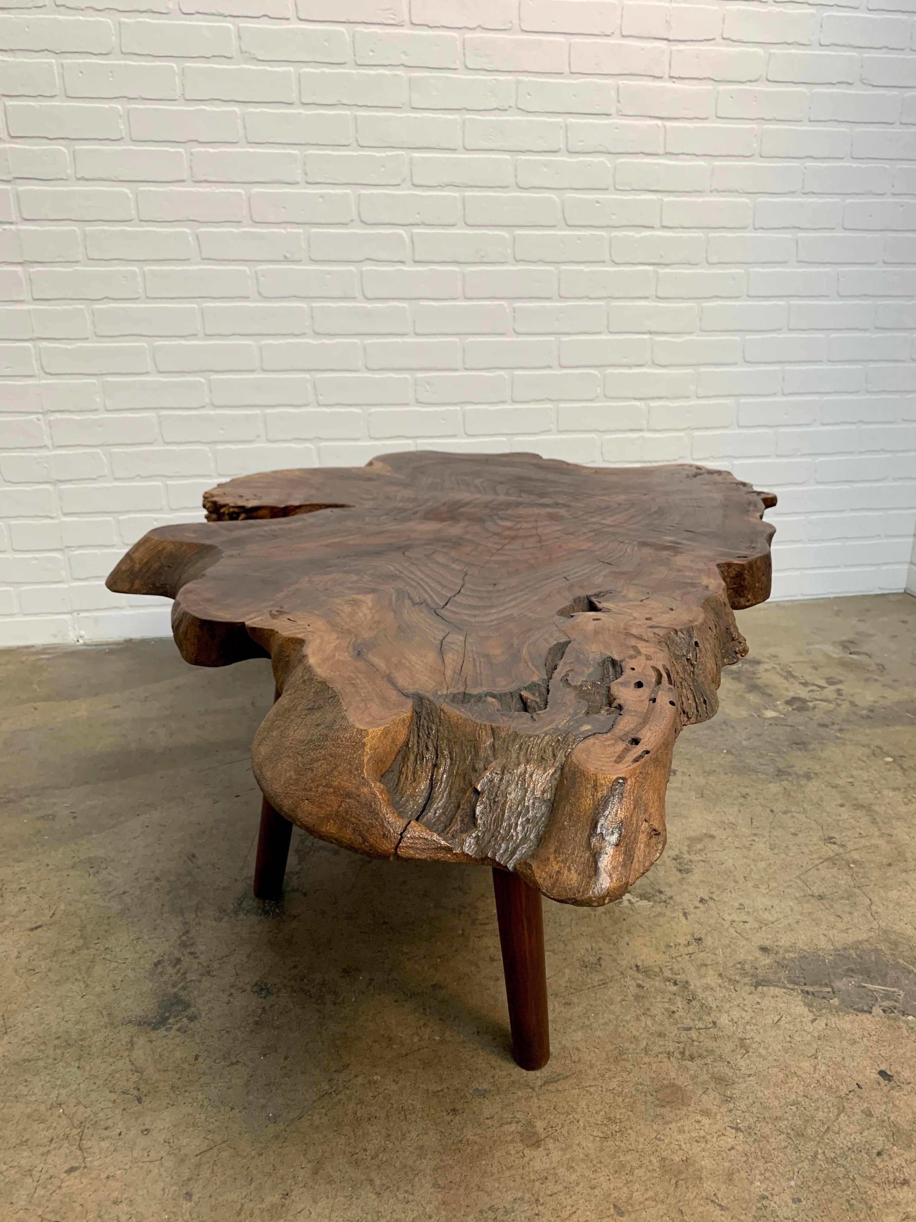 Vintage Black Walnut Live Edge Coffee Table 8