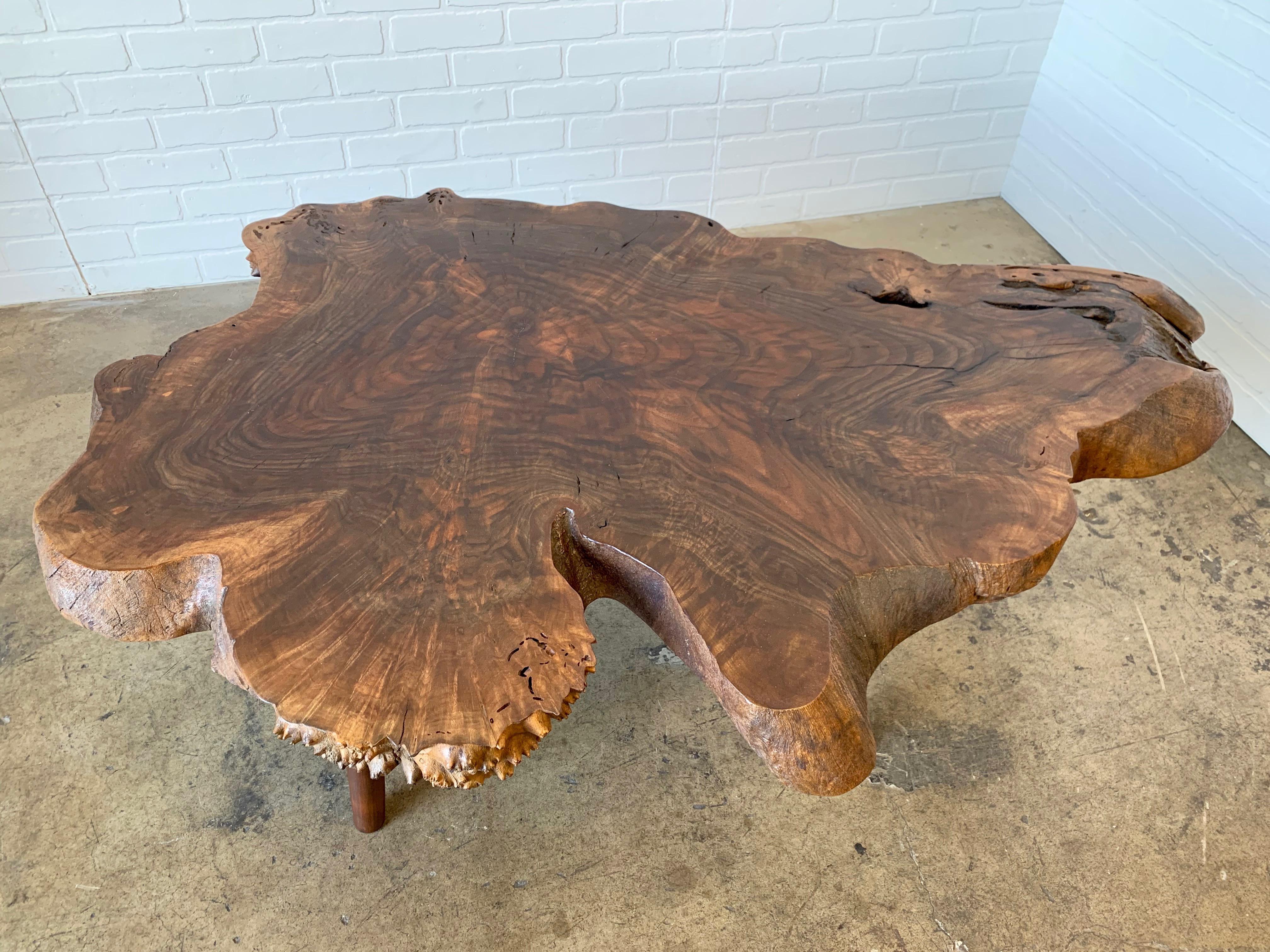 Vintage Black Walnut Live Edge Coffee Table 10