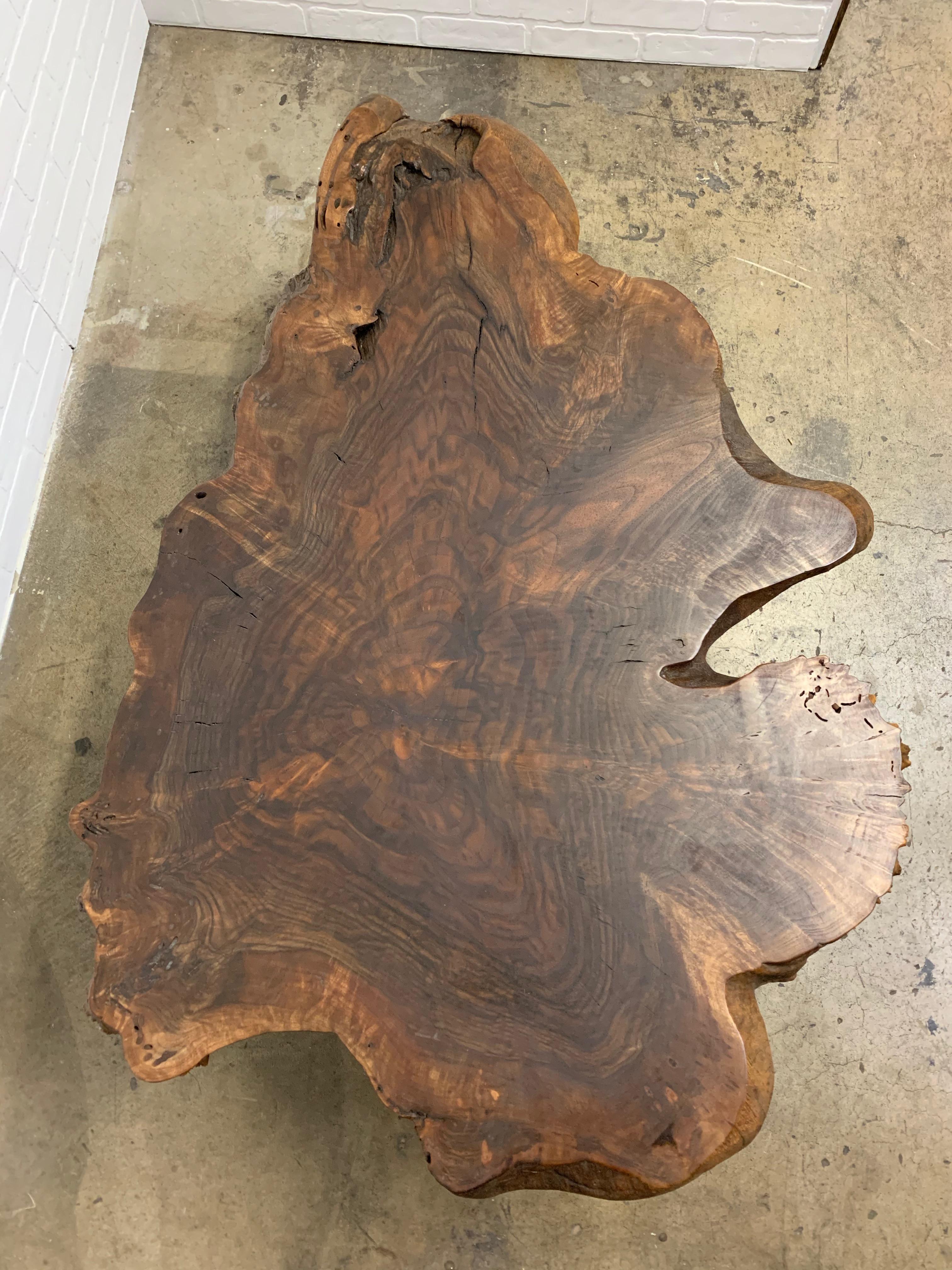 Organic Modern Vintage Black Walnut Live Edge Coffee Table