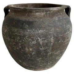Vintage Black Weathered Clay Pottery