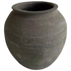 Vintage Black Weathered Clay Pottery
