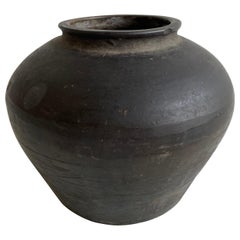 Vintage Black Weathered Clay Pottery