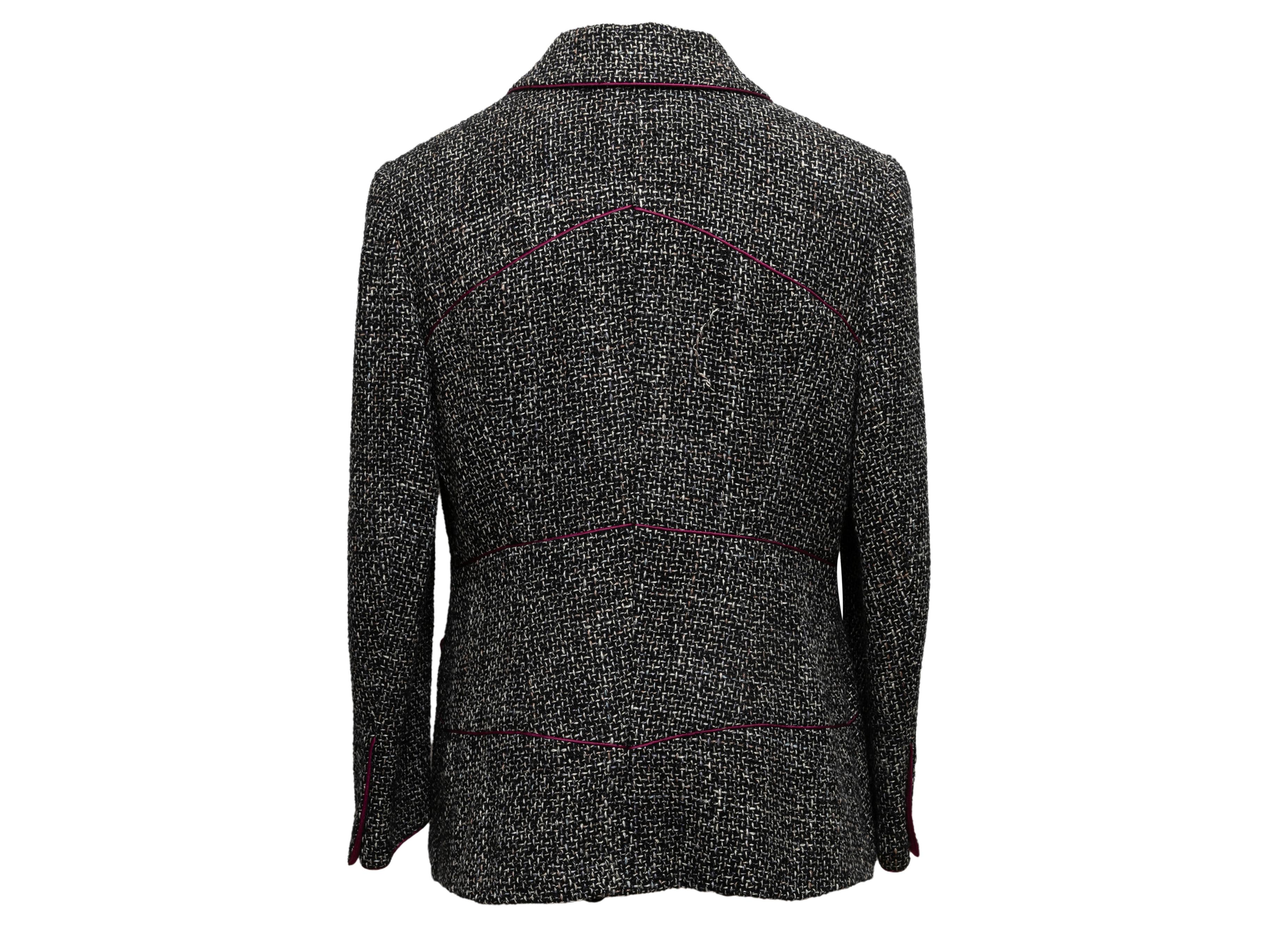 Vintage Black & White Chanel Fall/Winter 2003 Tweed Blazer Size FR 46 1