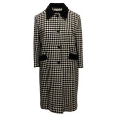 Cappotto vintage in pied-de-poule di Christian Dior in bianco e nero taglia US 14