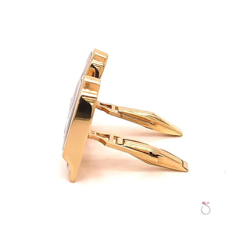 Women's or Men's Vintage Black and White Enamel Piano Cufflinks in 14 Karat Yellow Gold For Sale