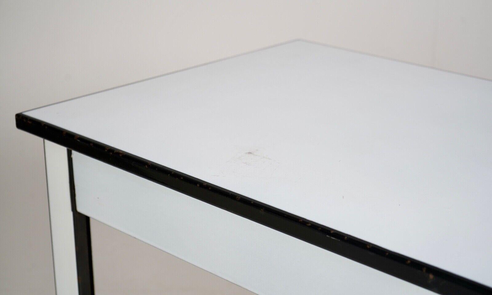 Mesa rectangular esmaltada francesa vintage en blanco y negro Moderno de mediados de siglo en venta